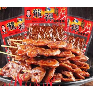 龙祥爆辣素肠辣条素羊肉串面筋圈豆干素食儿时小吃麻辣休闲小零食